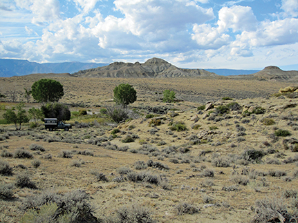 The scouting camp in Badger Basin; our old reliable 1970 GMC pickup in the foreground.